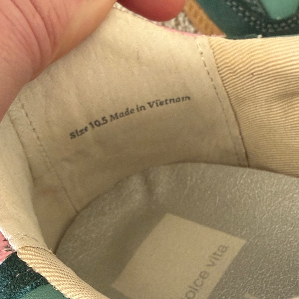 Dolce Vita Green and Pink Lace-Up Sneakers - Picture 5 of 8